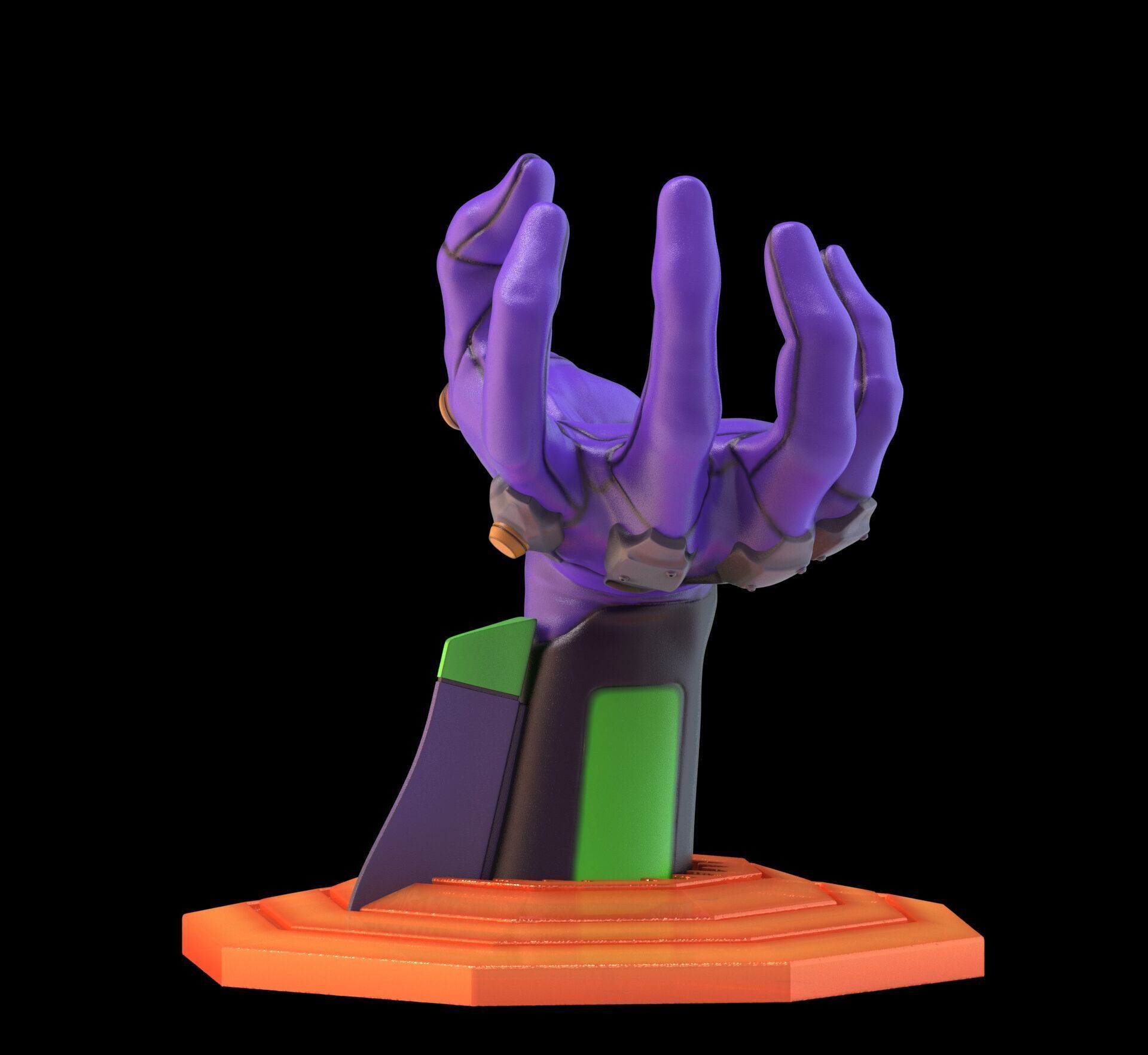 Evangelion 01 Hand Wall Display Hanger Controller Stand Holder 3D print model_15