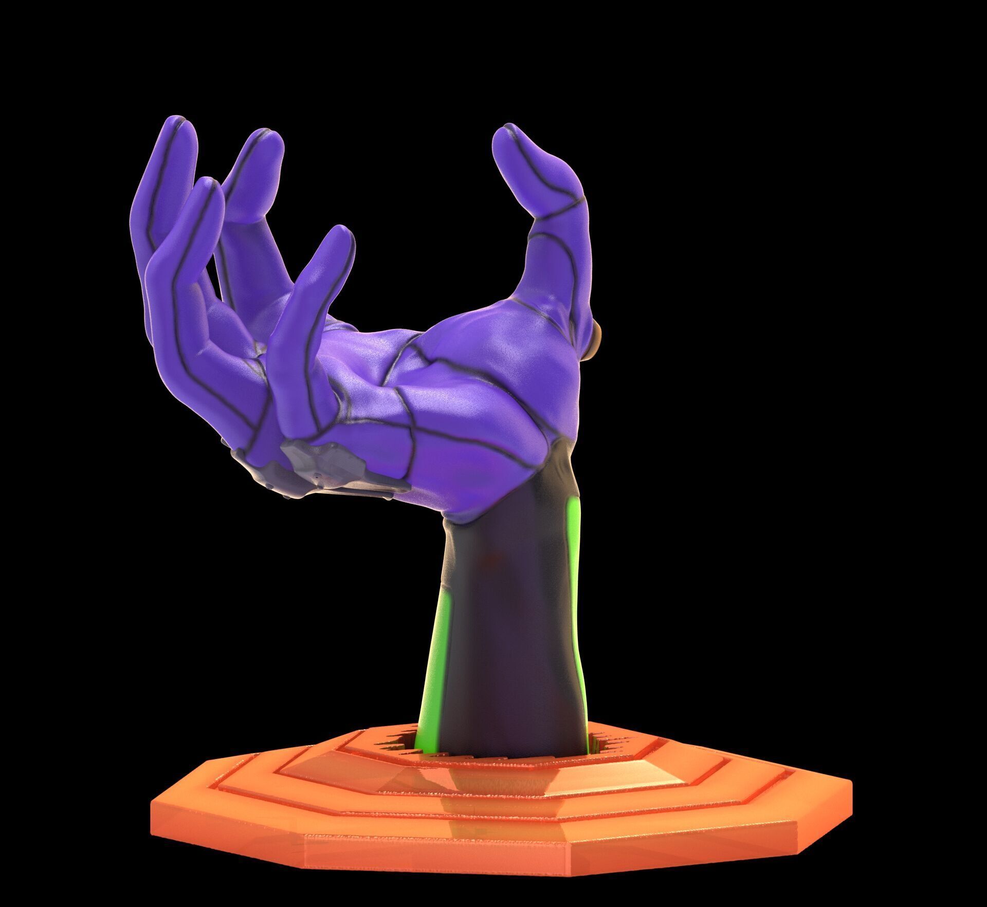 Evangelion 01 Hand Wall Display Hanger Controller Stand Holder 3D print model_17