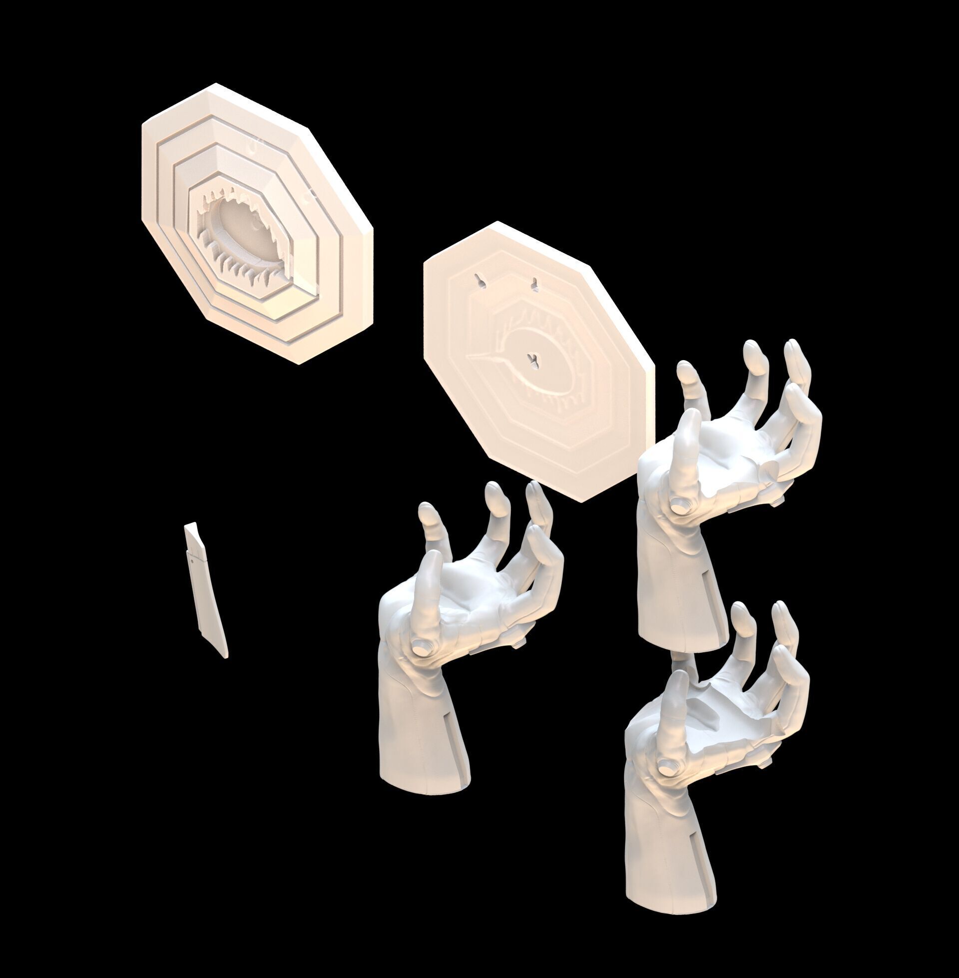 Evangelion 01 Hand Wall Display Hanger Controller Stand Holder 3D print model_10