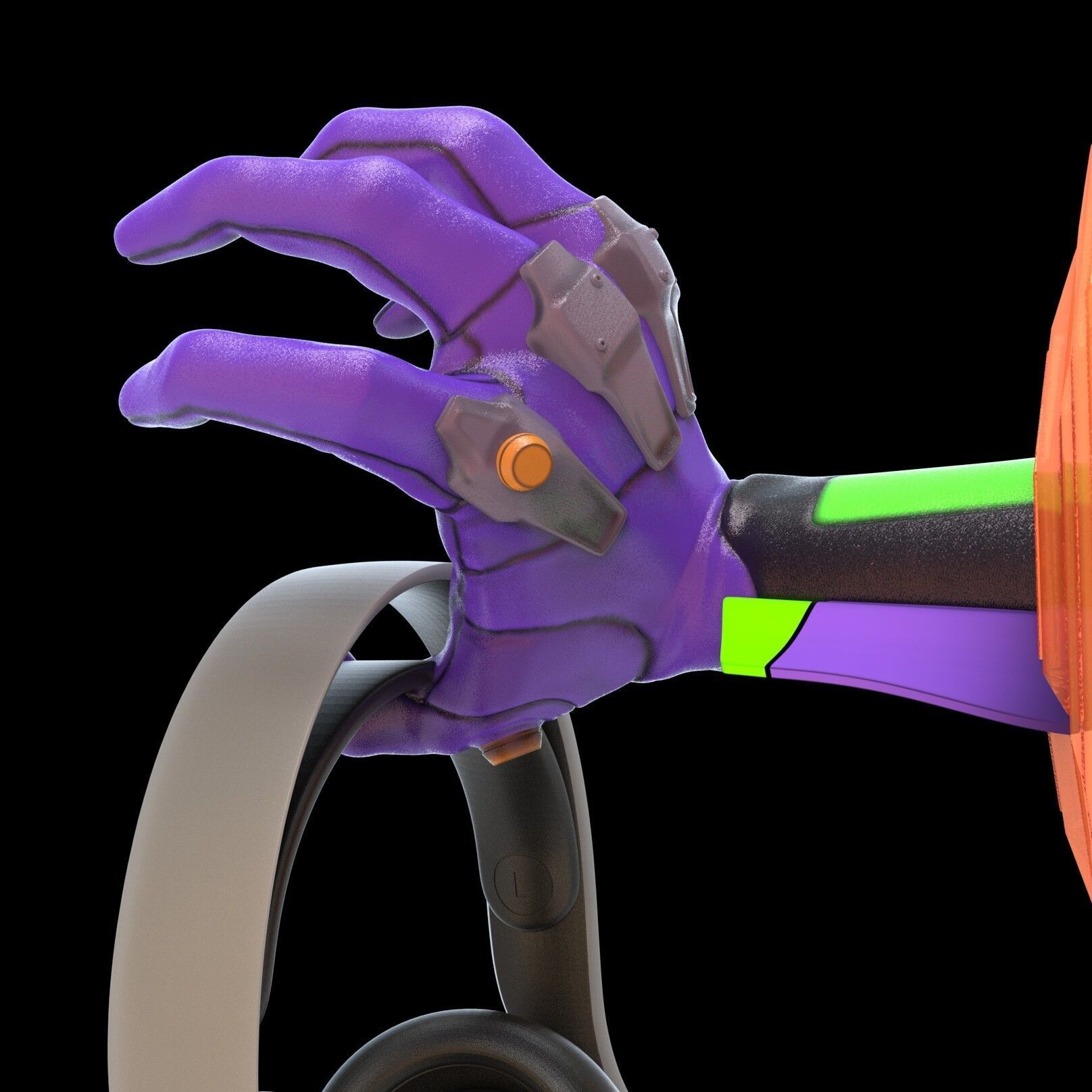 Evangelion 01 Hand Wall Display Hanger Controller Stand Holder 3D print model_3