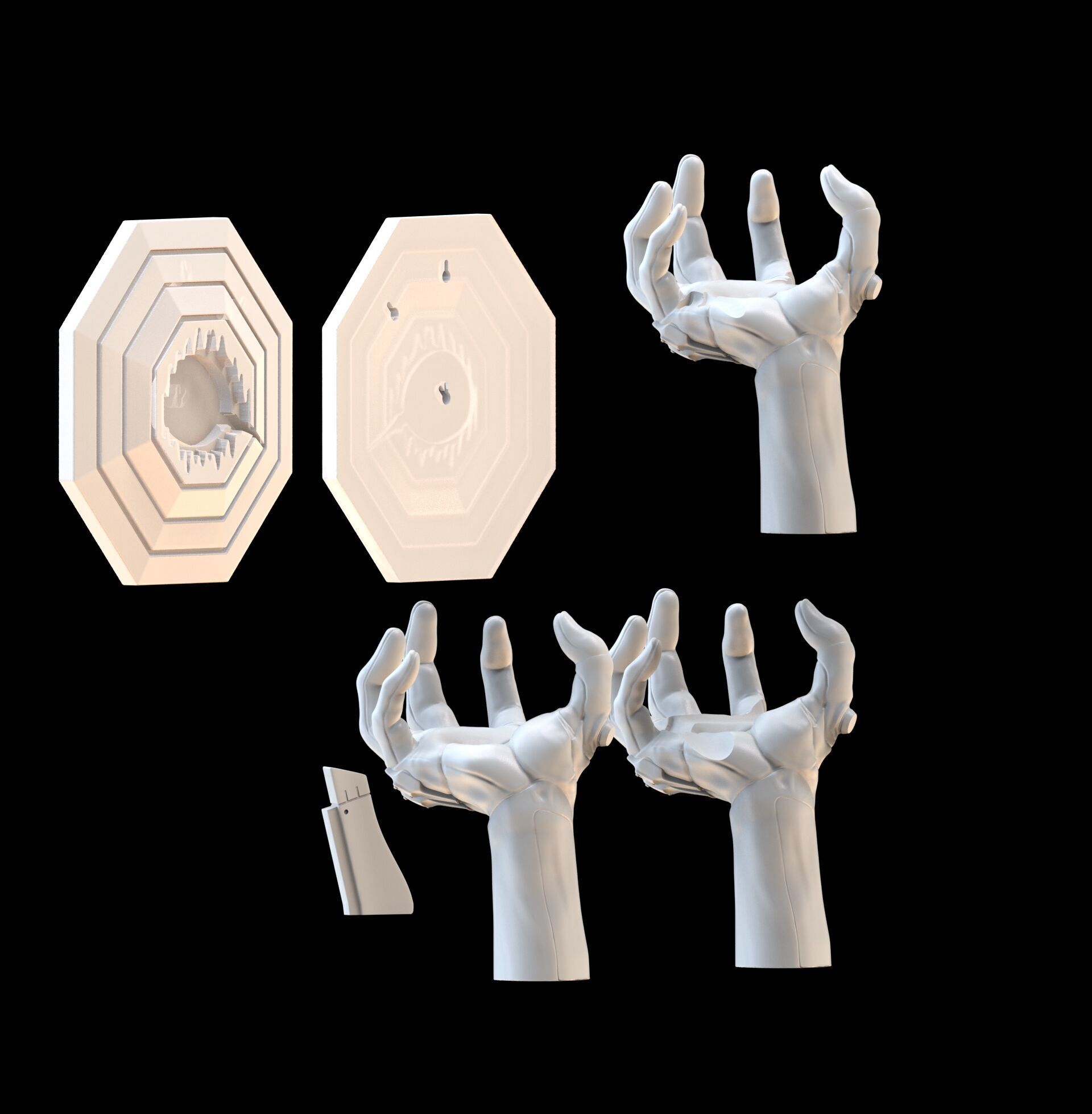 Evangelion 01 Hand Wall Display Hanger Controller Stand Holder 3D print model_37