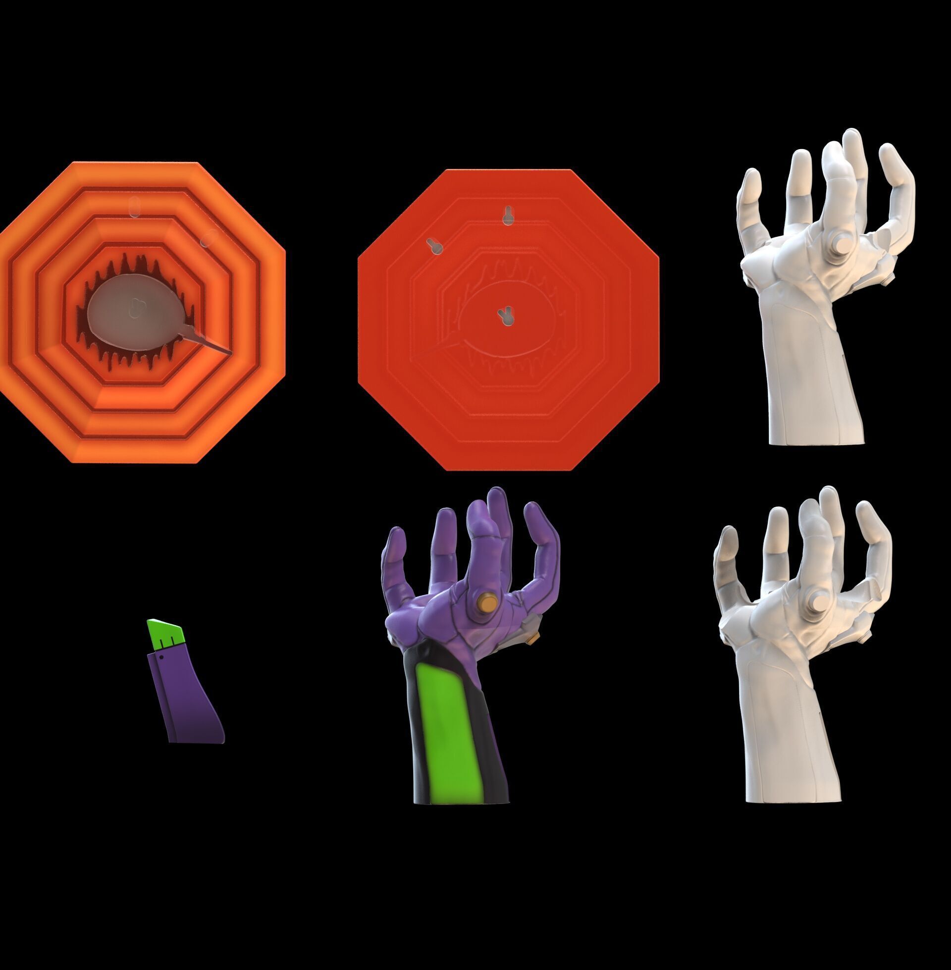 Evangelion 01 Hand Wall Display Hanger Controller Stand Holder 3D print model_9