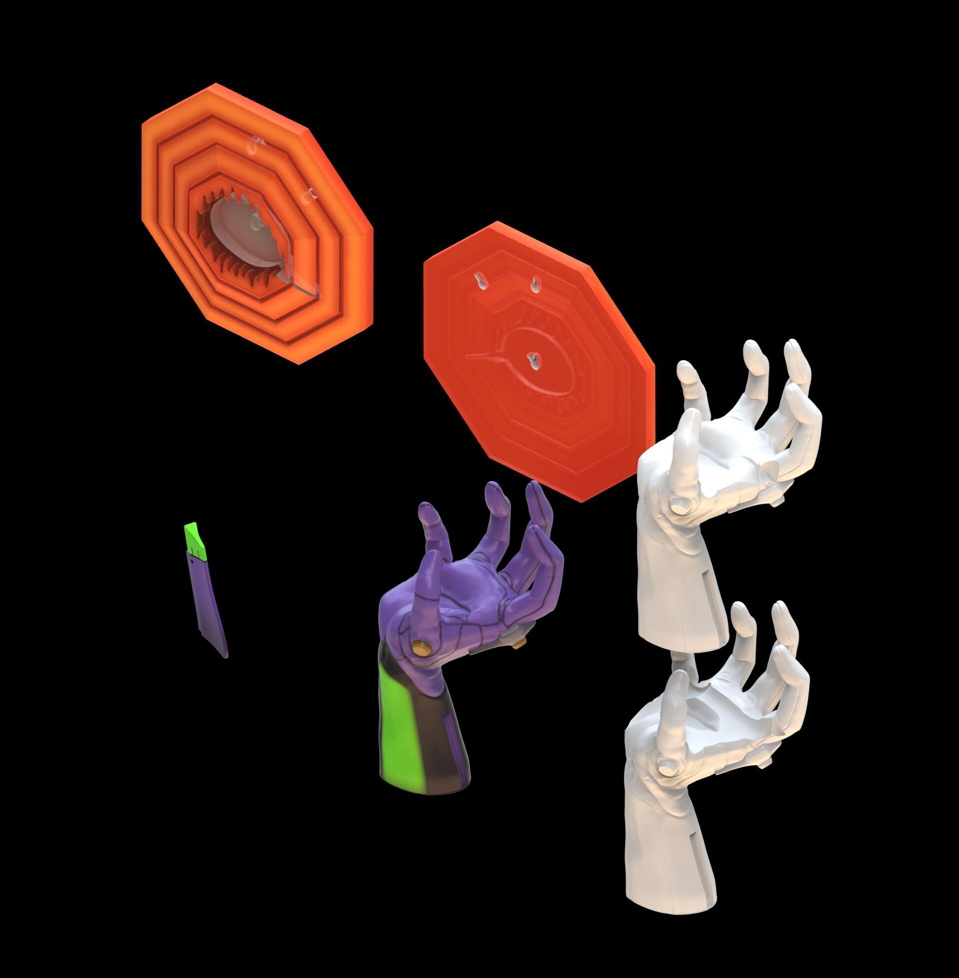 Evangelion 01 Hand Wall Display Hanger Controller Stand Holder 3D print model_36
