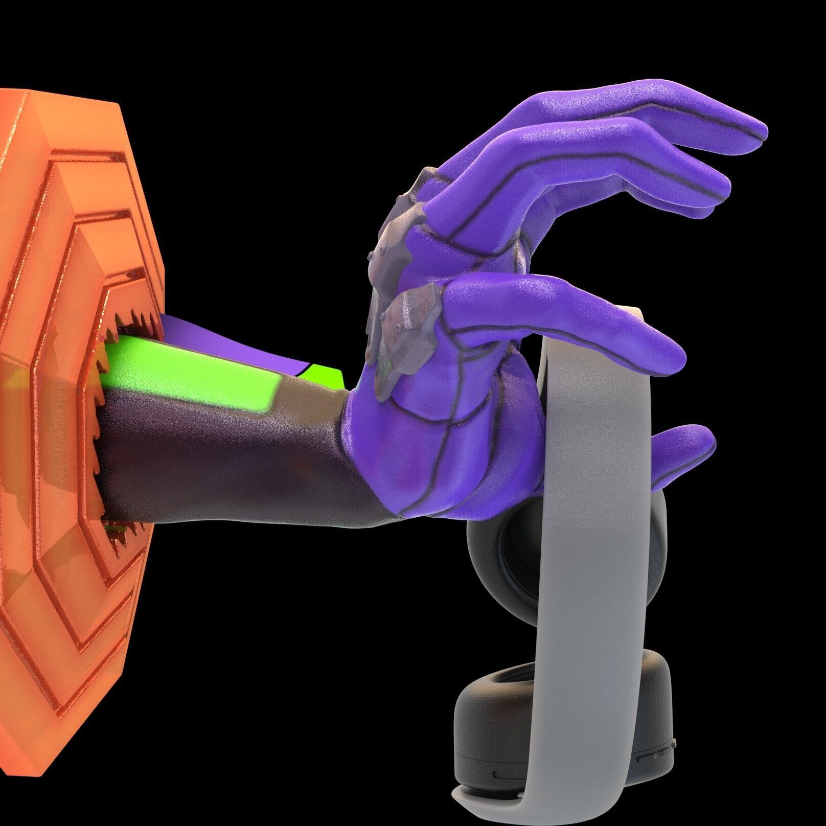 Evangelion 01 Hand Wall Display Hanger Controller Stand Holder 3D print model_4