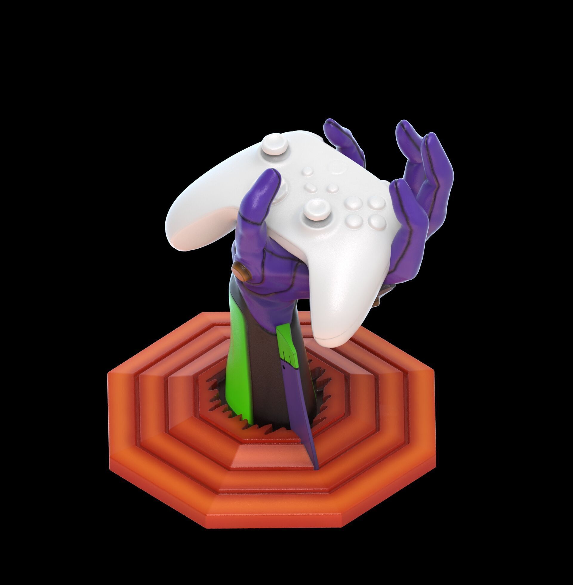 Evangelion 01 Hand Wall Display Hanger Controller Stand Holder 3D print model_11