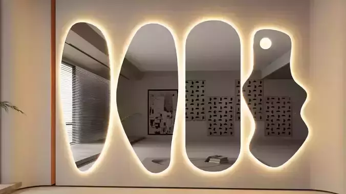 Mirrors Sketchup Model with lighting  3D model