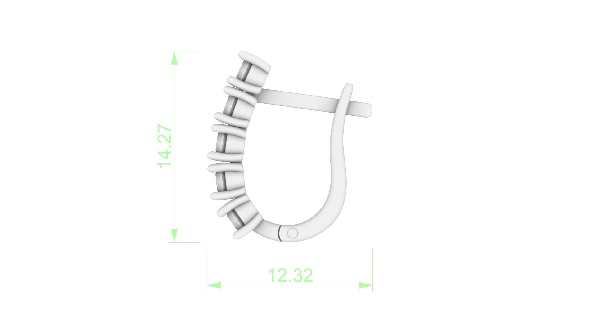 Simple earrings BO 003 3D print model_3