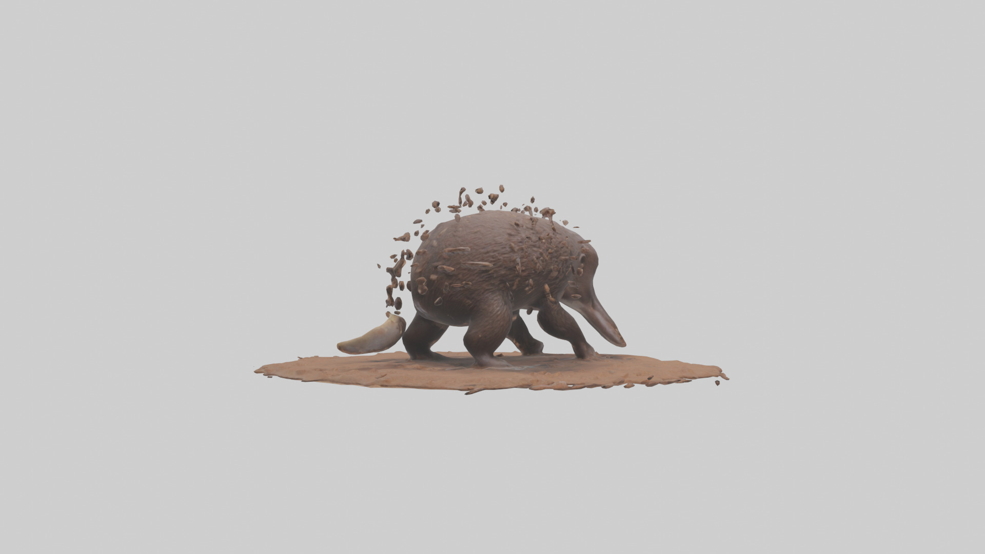 Echidna digging for ants model 3D model_3