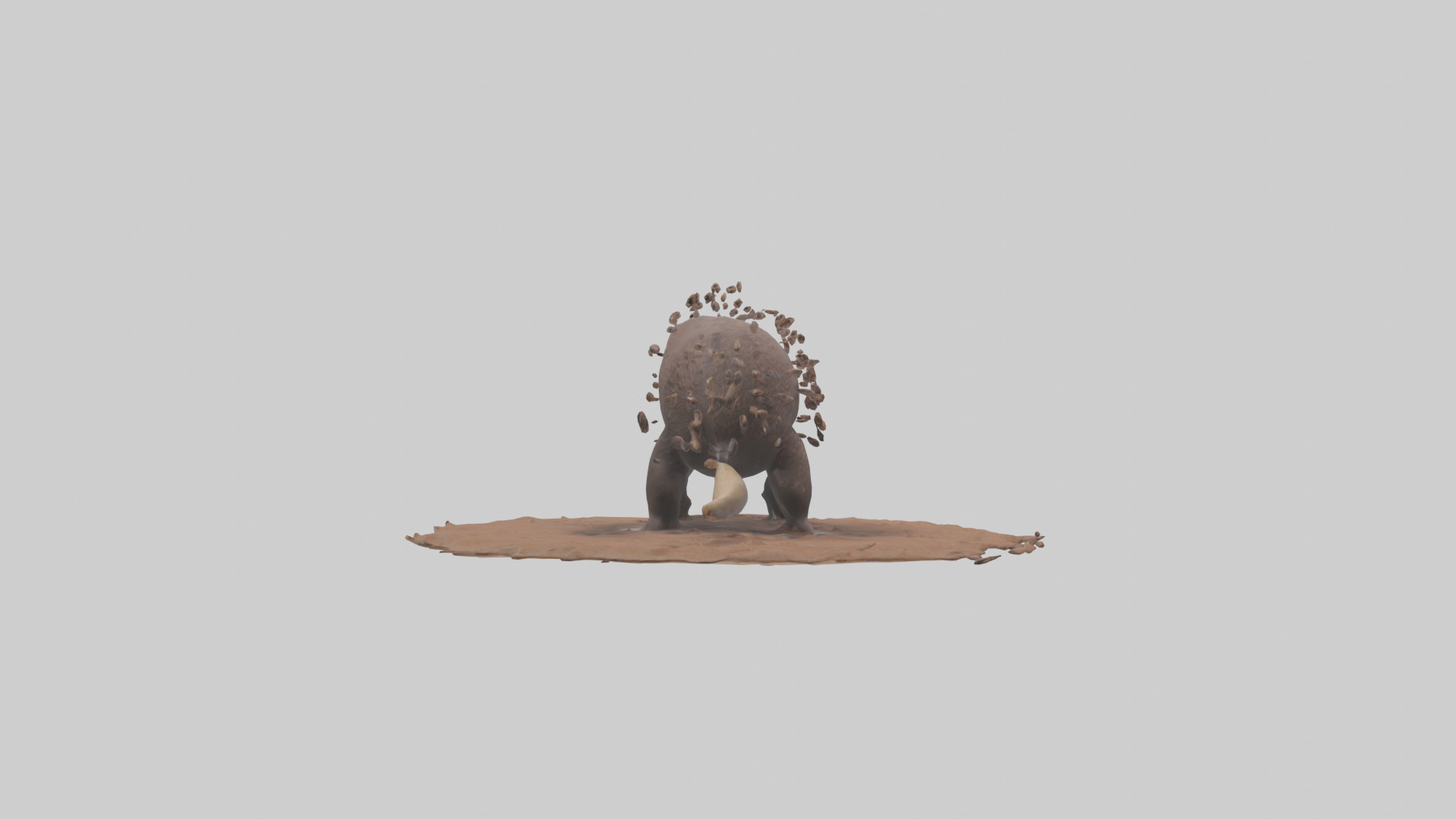Echidna digging for ants model 3D model_1