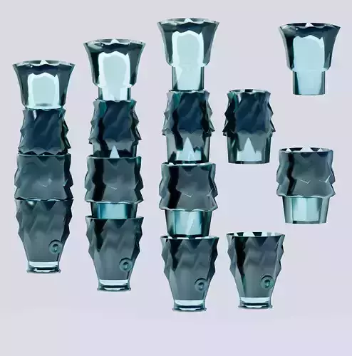 FISH FORM GLASSWARE STACKABLE GLASS 3D print model