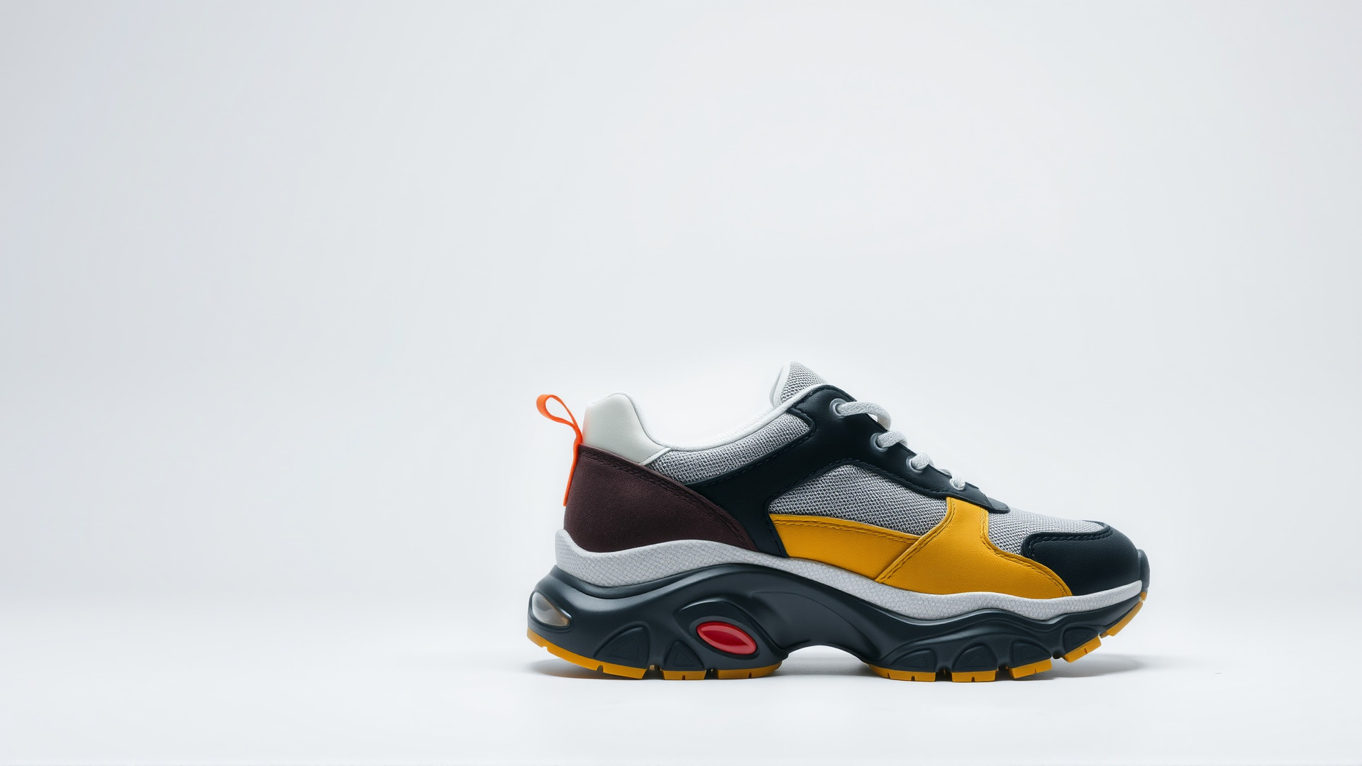 Colorful High-top Sneakers with Chunky Sole Low-poly 3D model_6