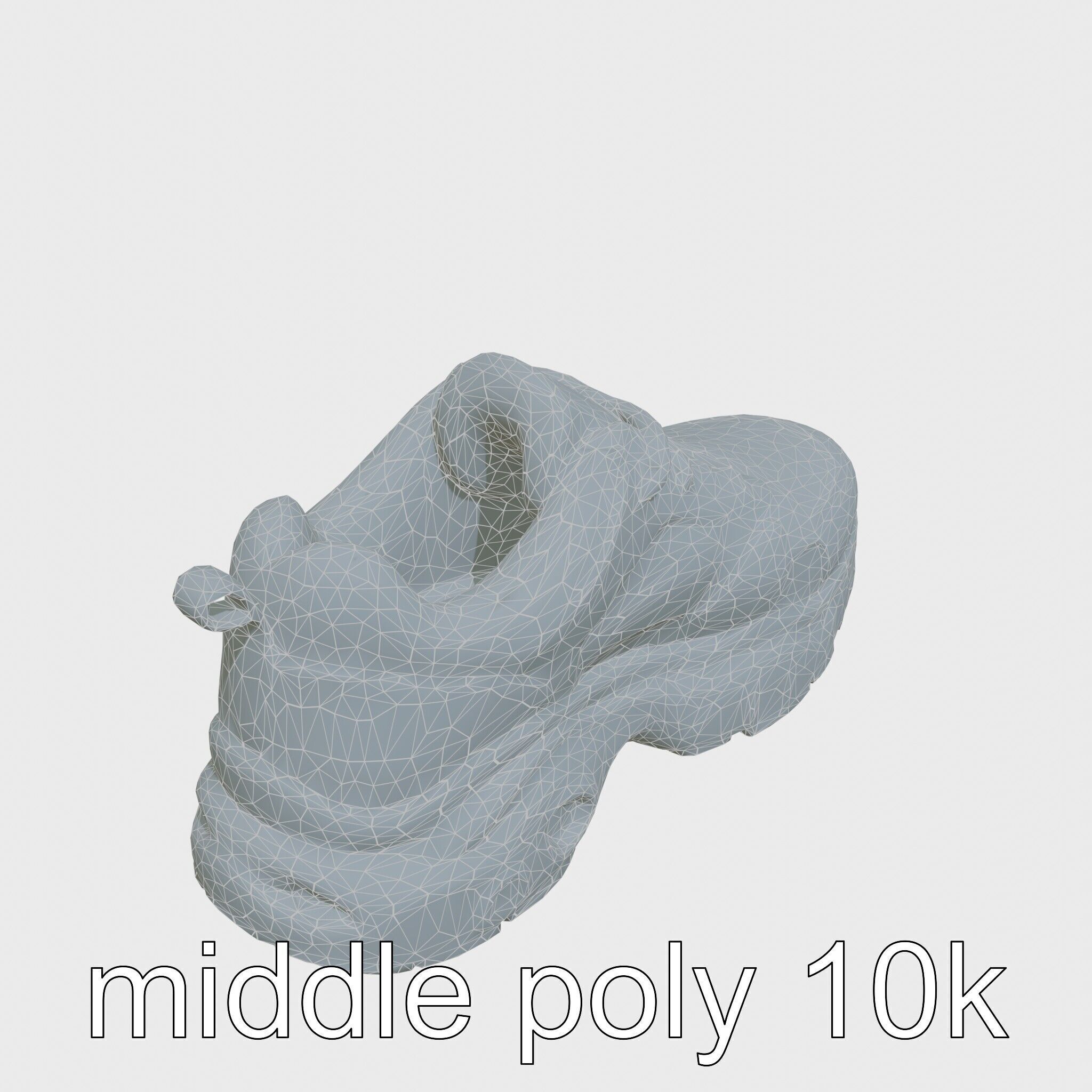 Colorful High-top Sneakers with Chunky Sole Low-poly 3D model_22