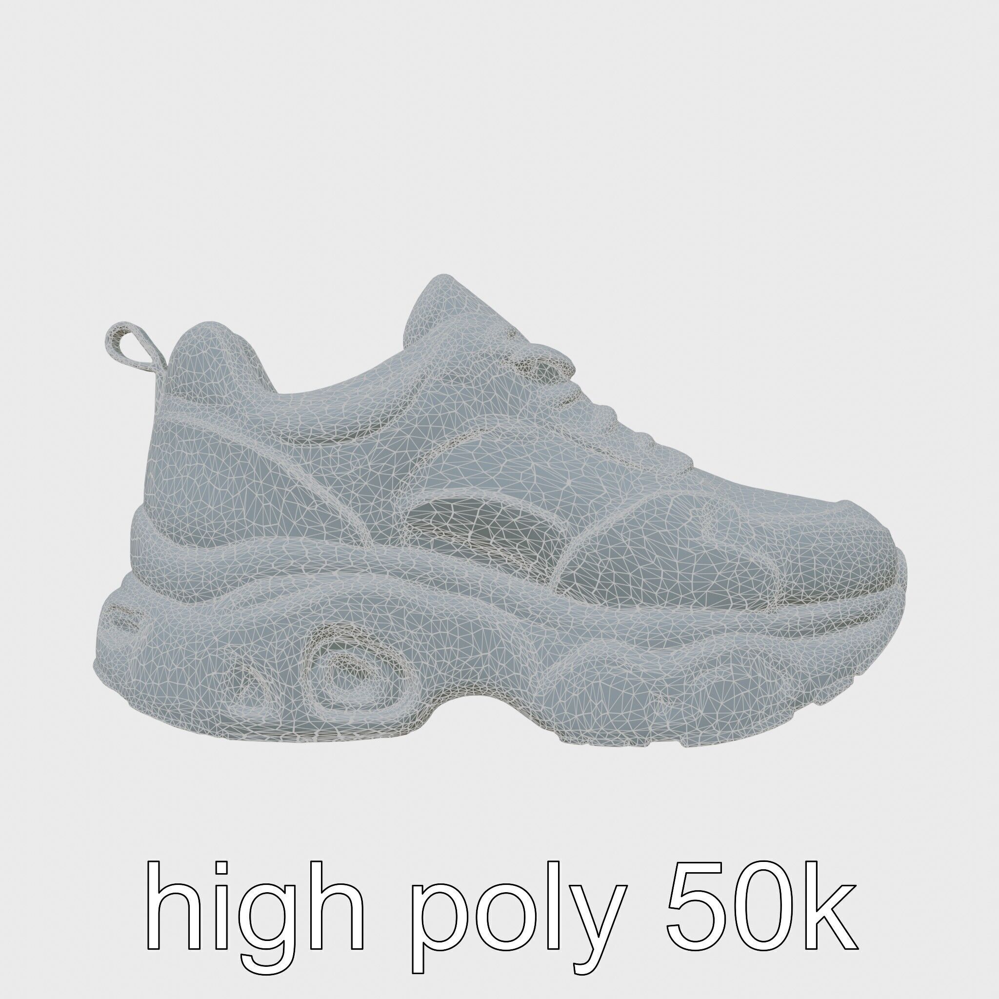 Colorful High-top Sneakers with Chunky Sole Low-poly 3D model_28