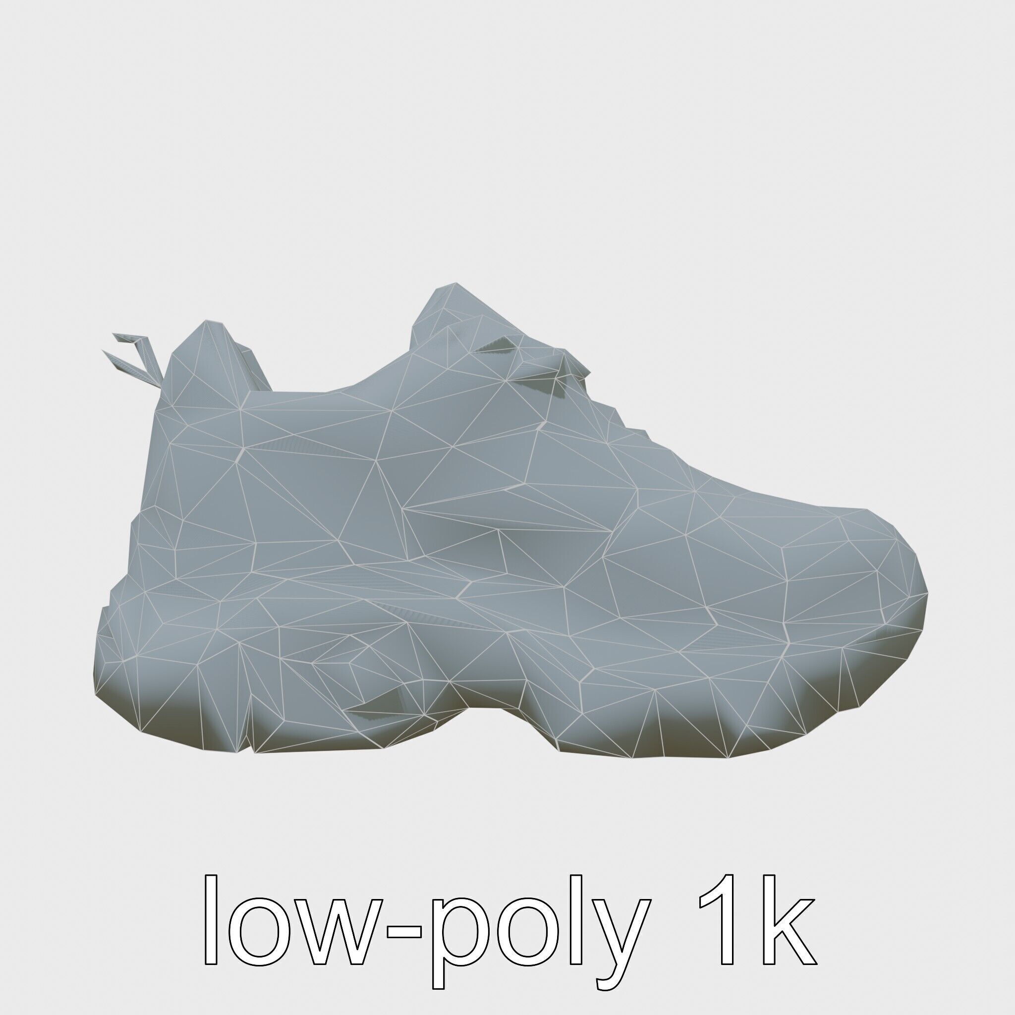 Colorful High-top Sneakers with Chunky Sole Low-poly 3D model_27