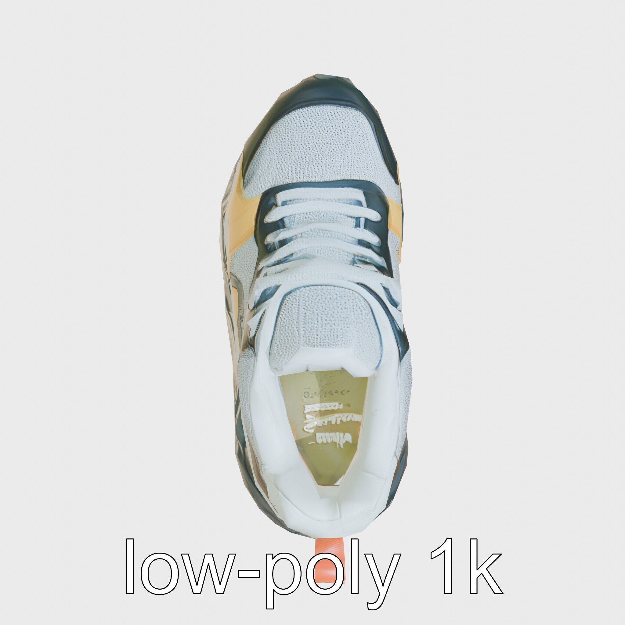 Colorful High-top Sneakers with Chunky Sole Low-poly 3D model_16
