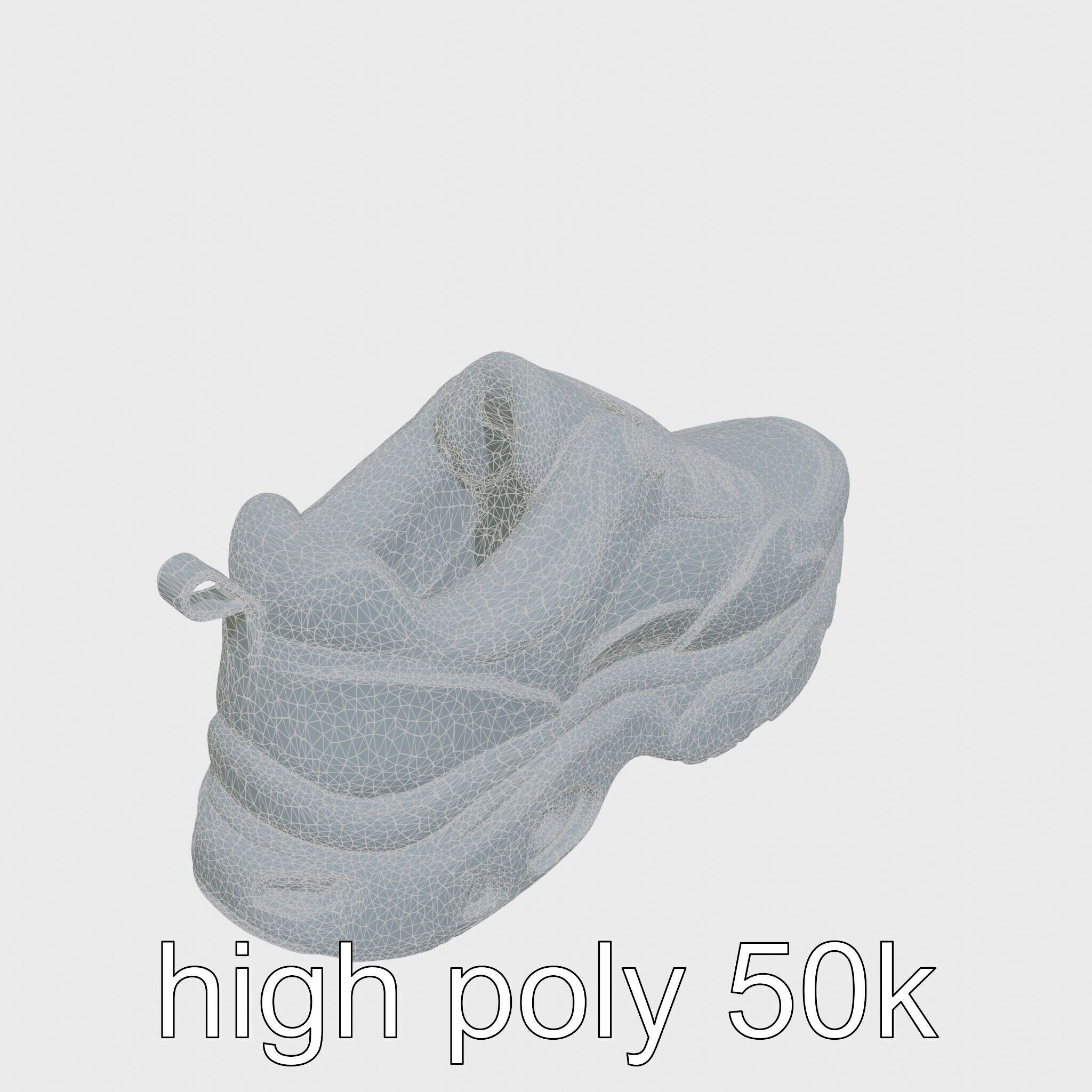 Colorful High-top Sneakers with Chunky Sole Low-poly 3D model_31