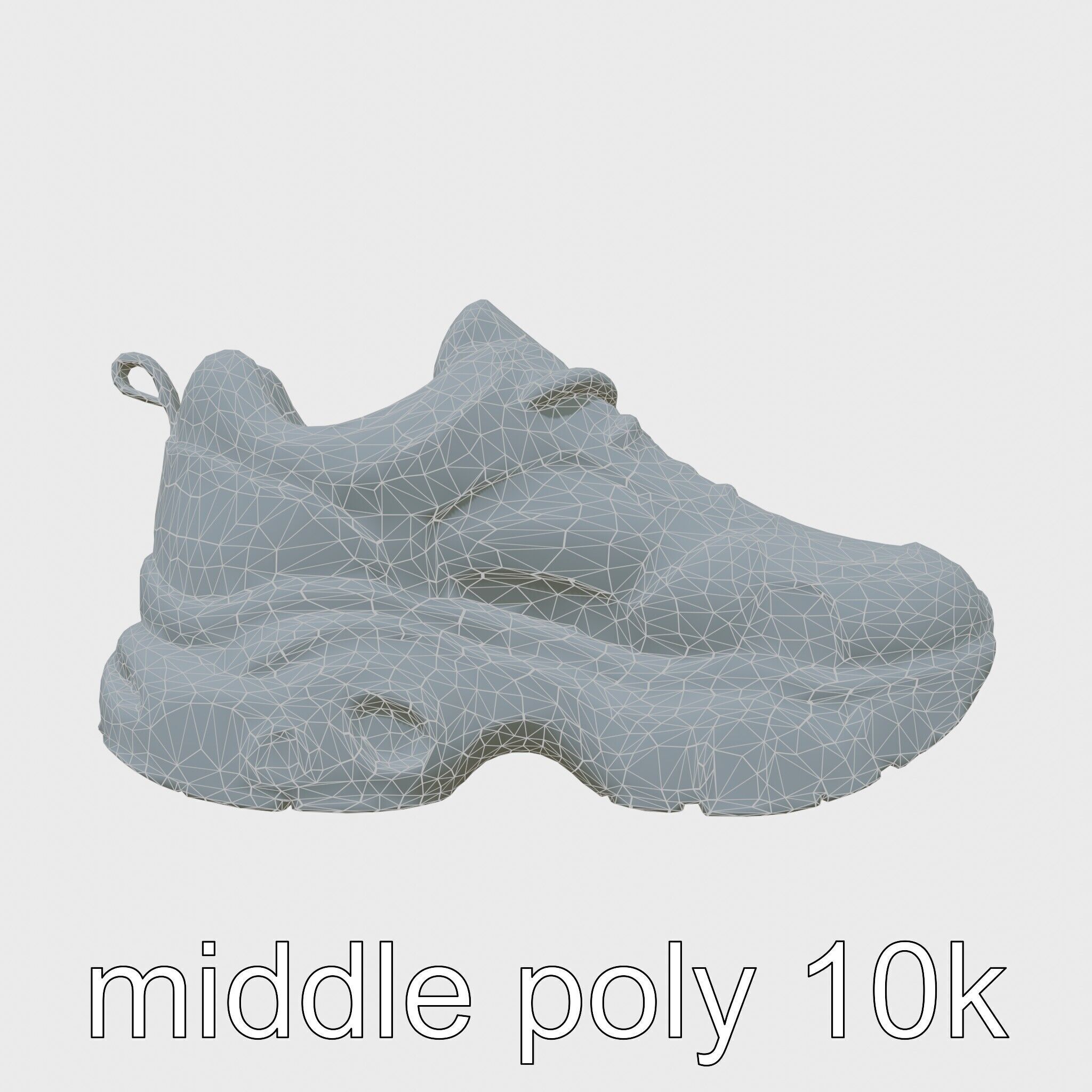Colorful High-top Sneakers with Chunky Sole Low-poly 3D model_9