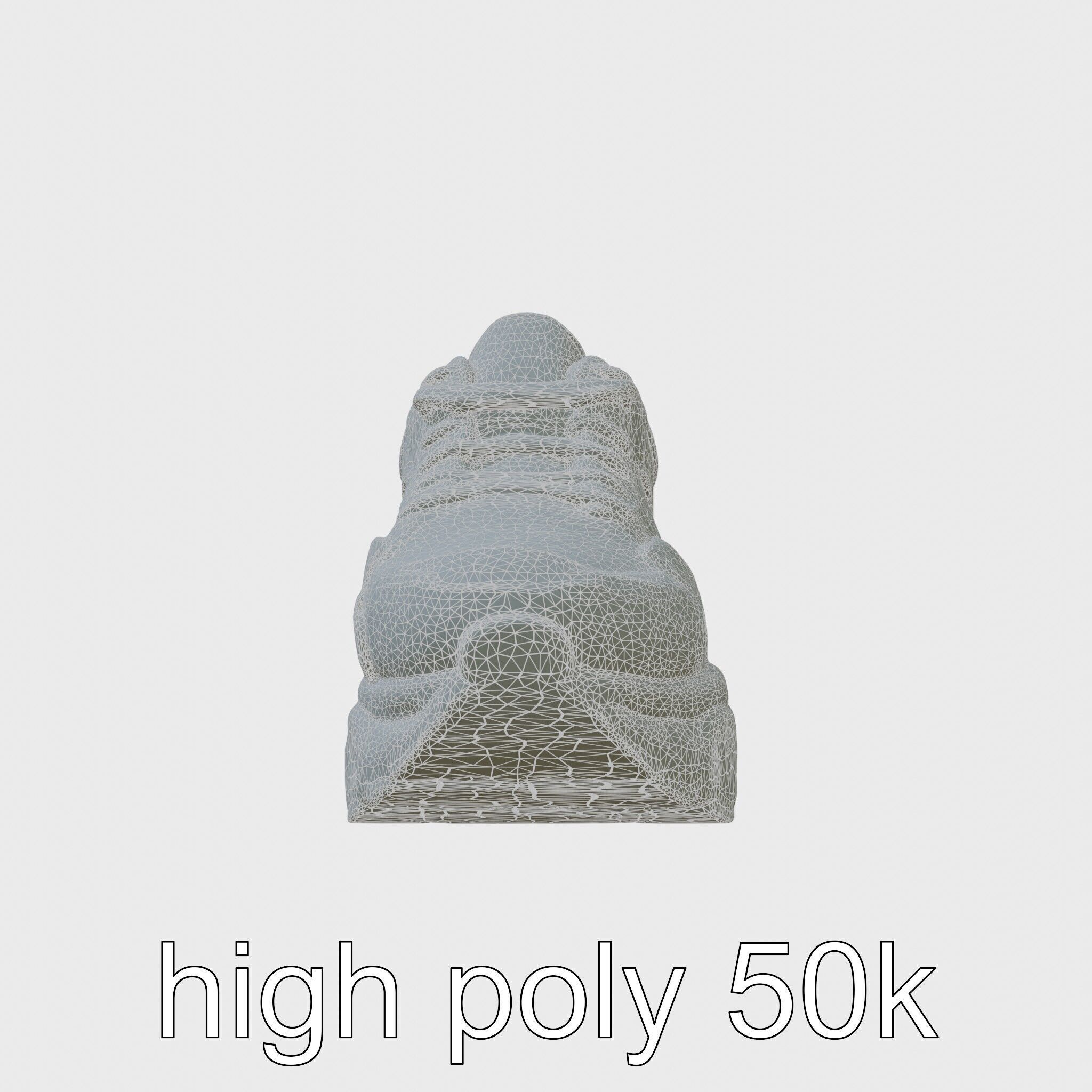 Colorful High-top Sneakers with Chunky Sole Low-poly 3D model_8