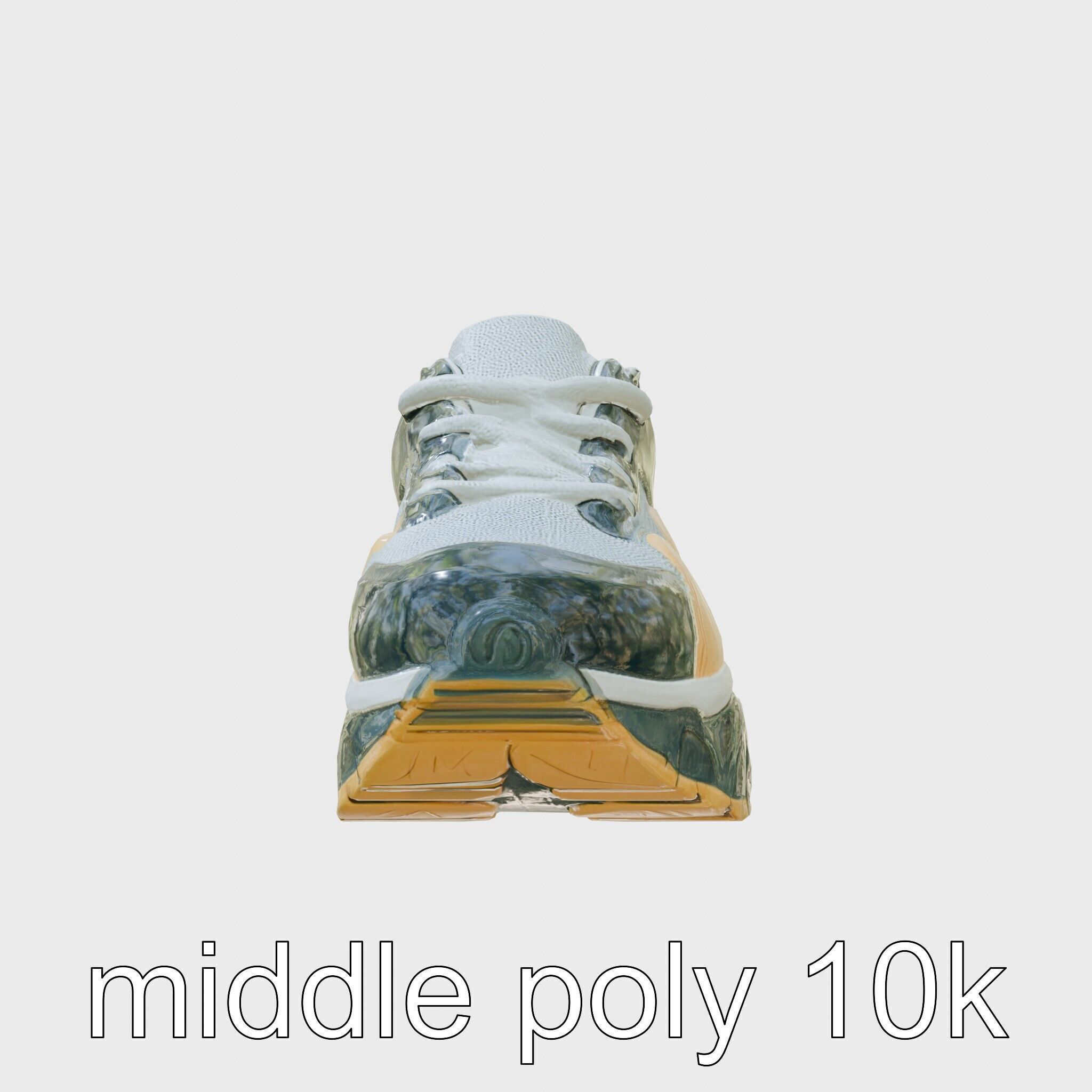 Colorful High-top Sneakers with Chunky Sole Low-poly 3D model_20