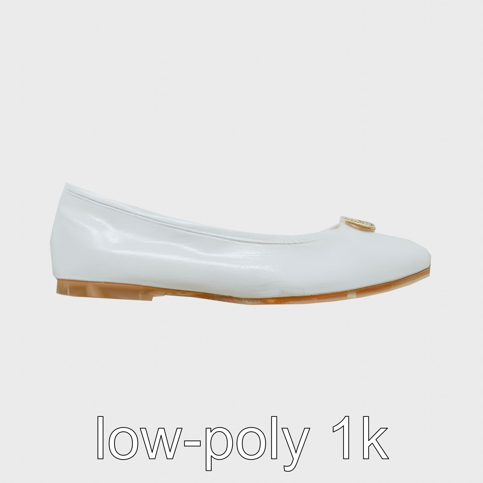 Elegant Ballet Flats with Decorative Button Low-poly 3D model_25