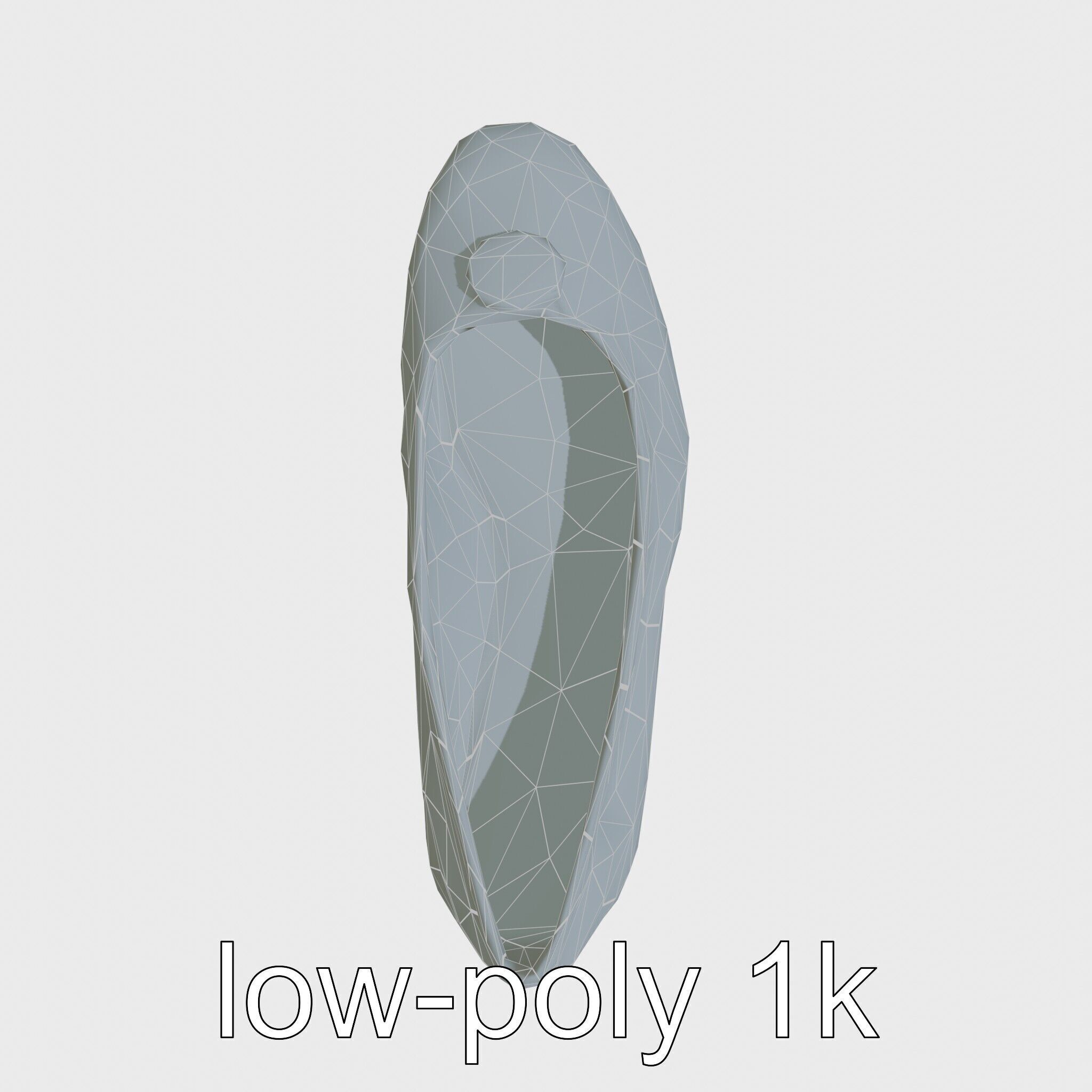 Elegant Ballet Flats with Decorative Button Low-poly 3D model_16