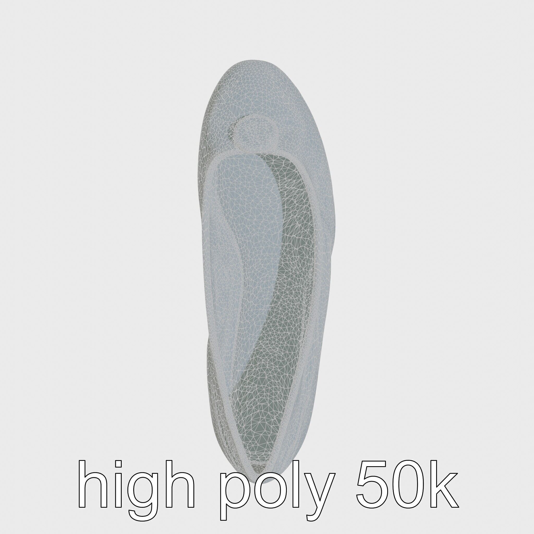 Elegant Ballet Flats with Decorative Button Low-poly 3D model_33