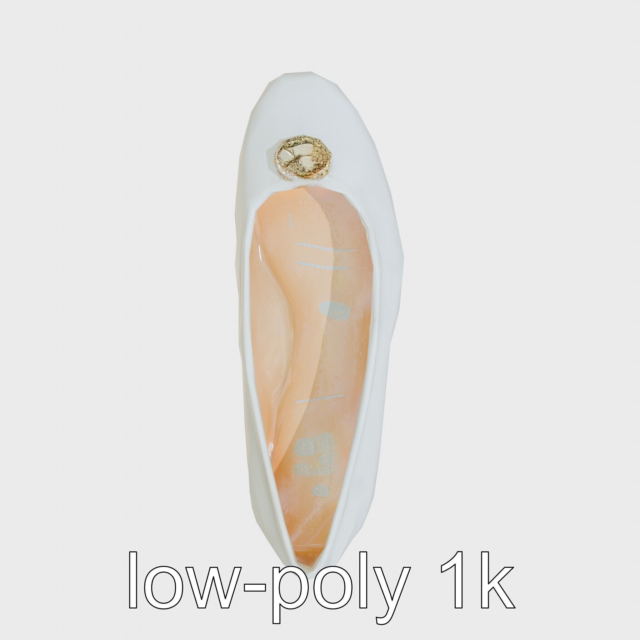 Elegant Ballet Flats with Decorative Button Low-poly 3D model_30