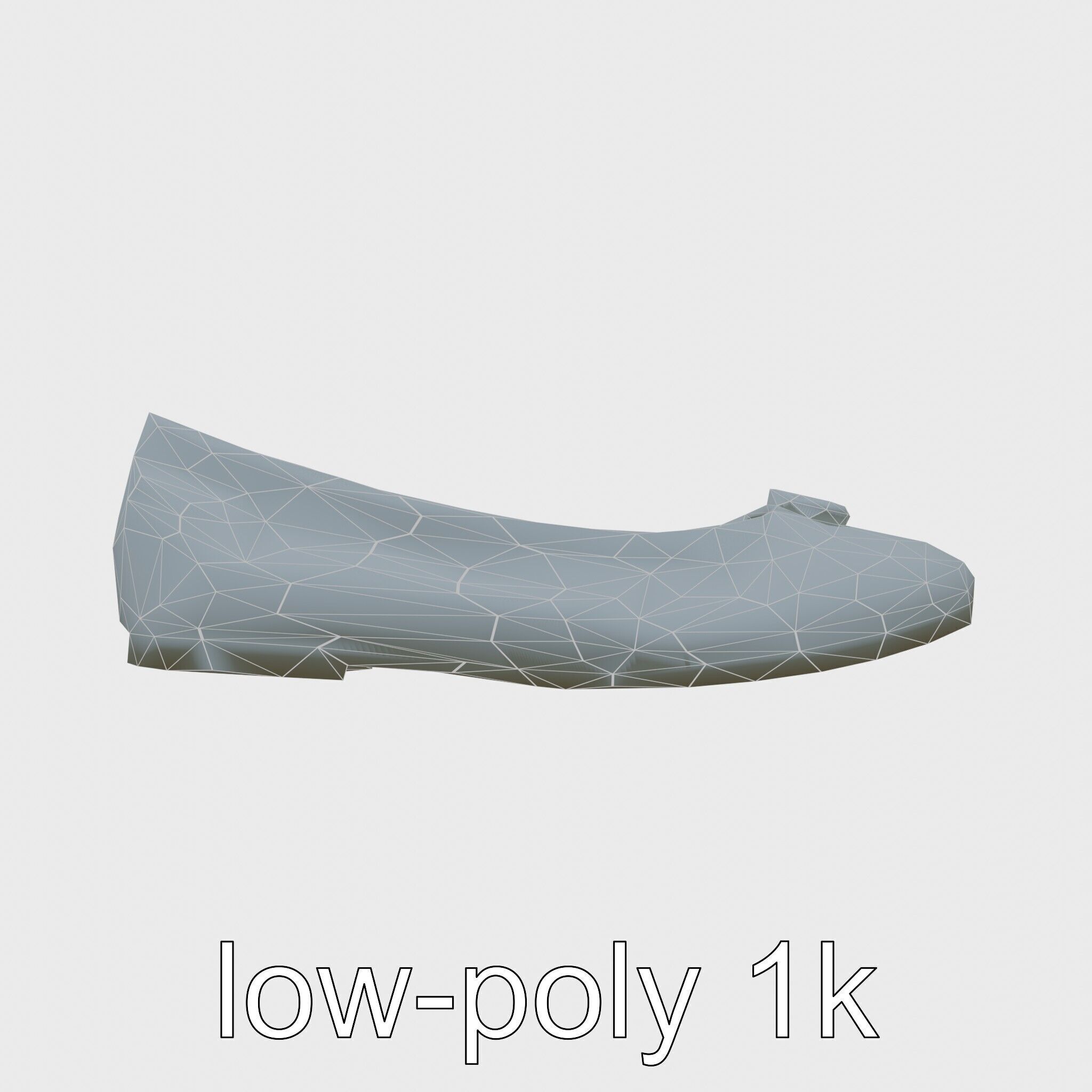 Elegant Ballet Flats with Decorative Button Low-poly 3D model_18
