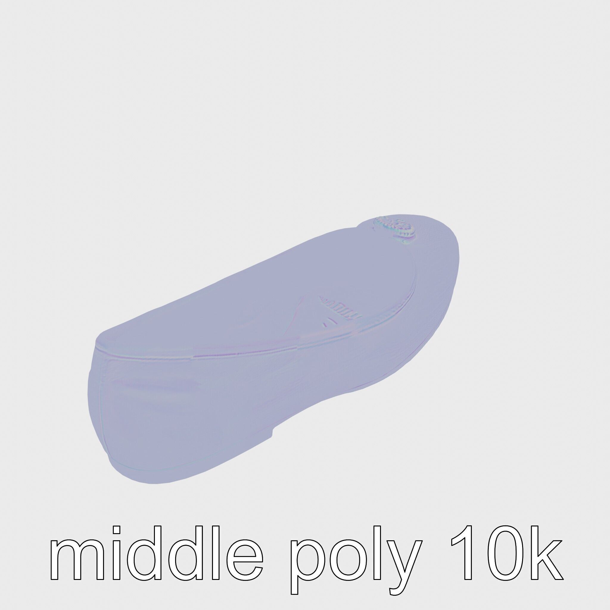 Elegant Ballet Flats with Decorative Button Low-poly 3D model_22