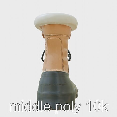 Snow Boots with Insulated Lining and Water-Repellent Coating Low-poly 3D model