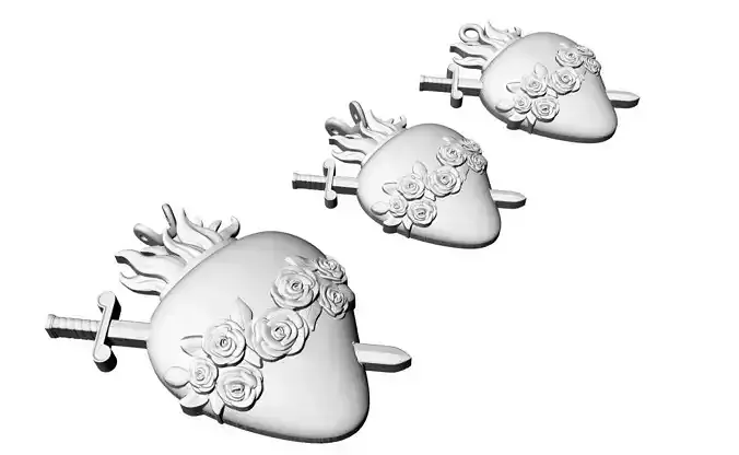 sagrado corazon  rosas  3D print model