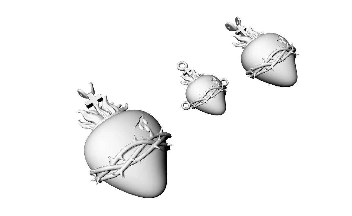 sagrado corazon espinas  3D print model_0