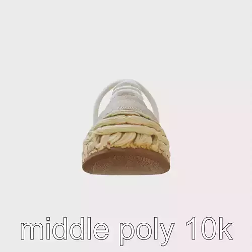Espadrille Shoe with Woven Sole and Cotton Laces