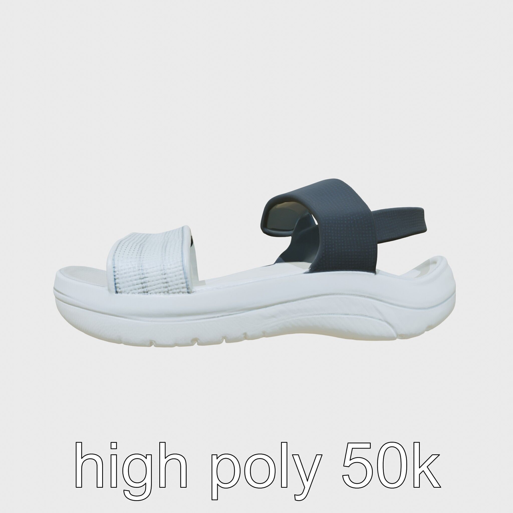 Sport Sandal with Textile Straps and Cushioned Sole 3D Model Low-poly 3D model_14
