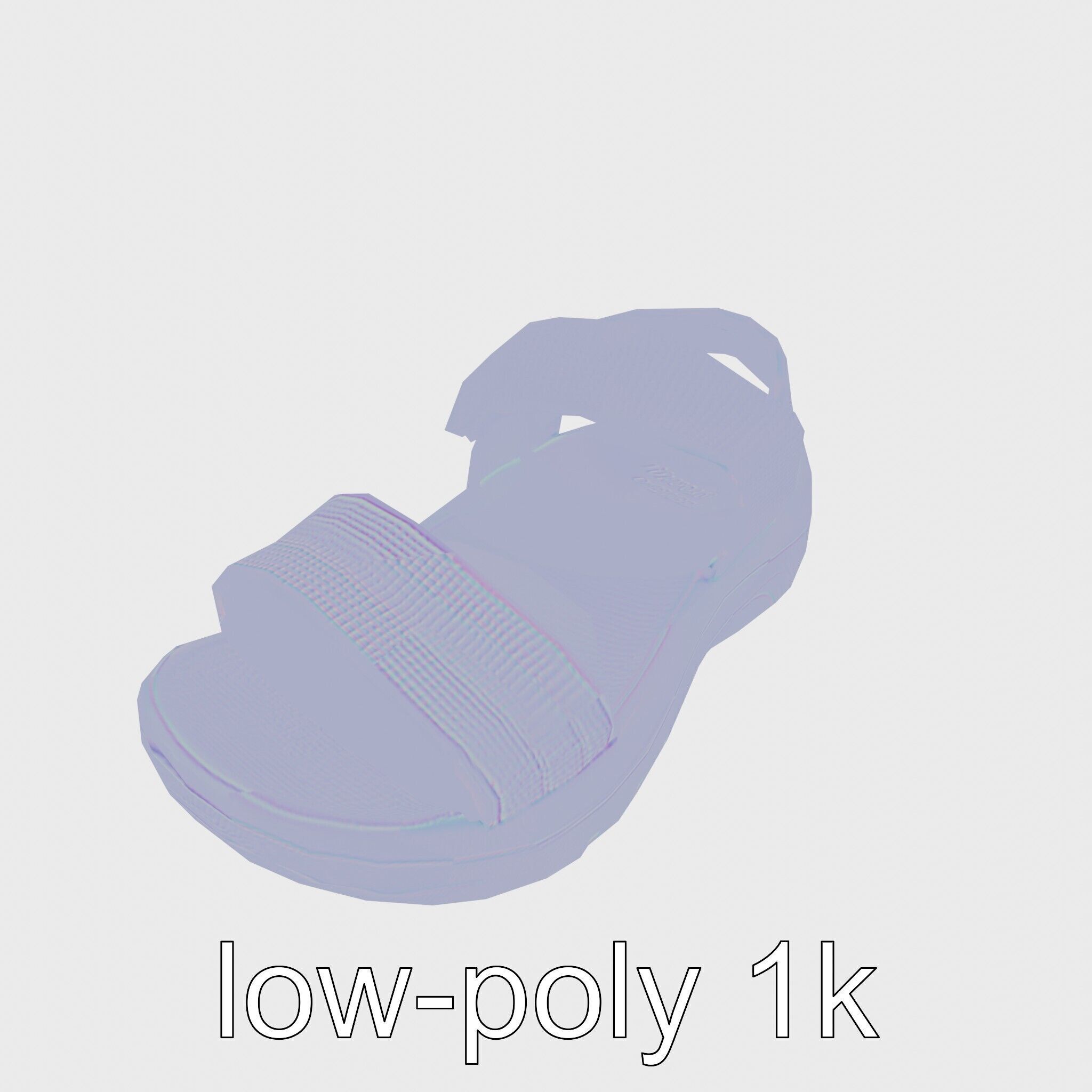 Sport Sandal with Textile Straps and Cushioned Sole 3D Model Low-poly 3D model_27