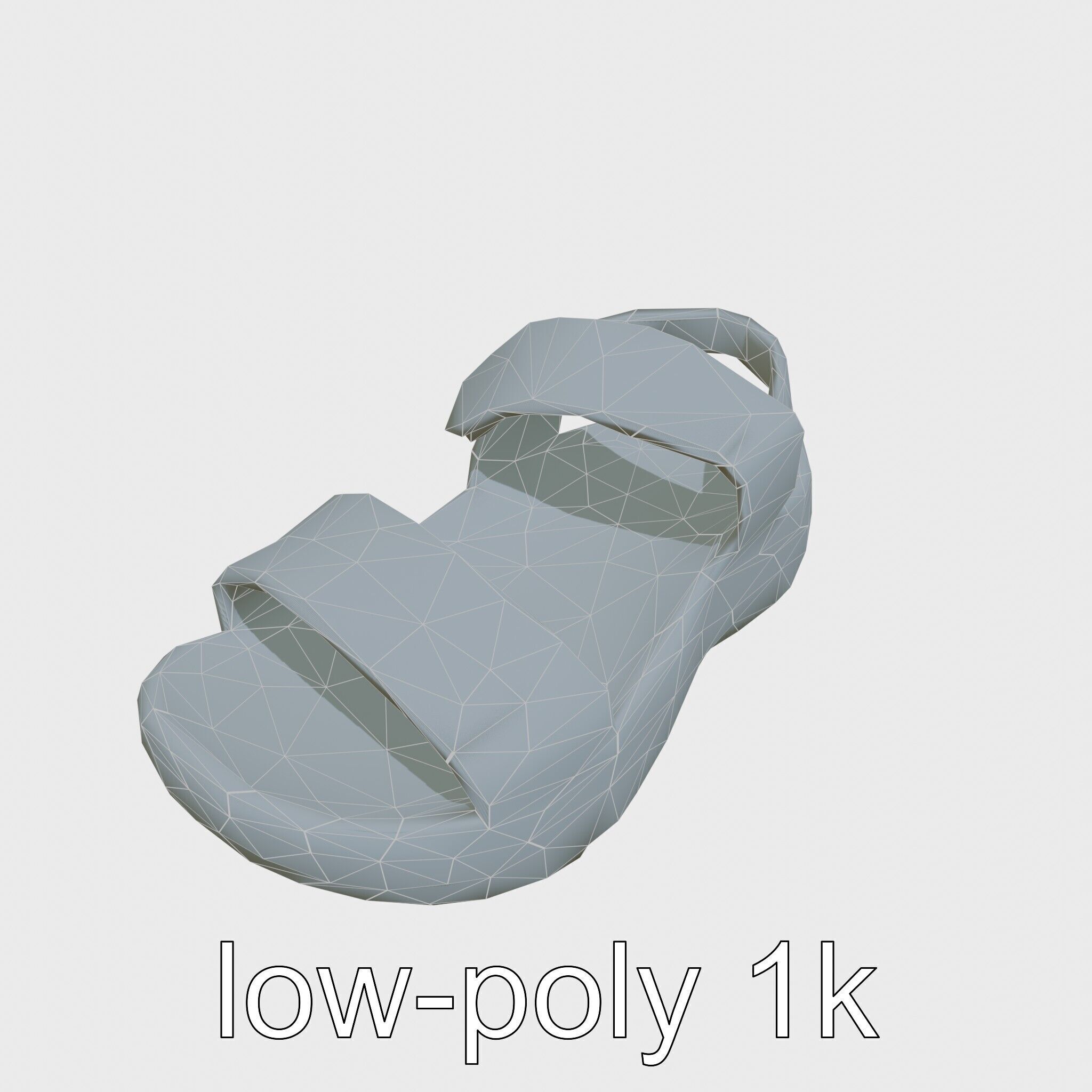 Sport Sandal with Textile Straps and Cushioned Sole 3D Model Low-poly 3D model_23