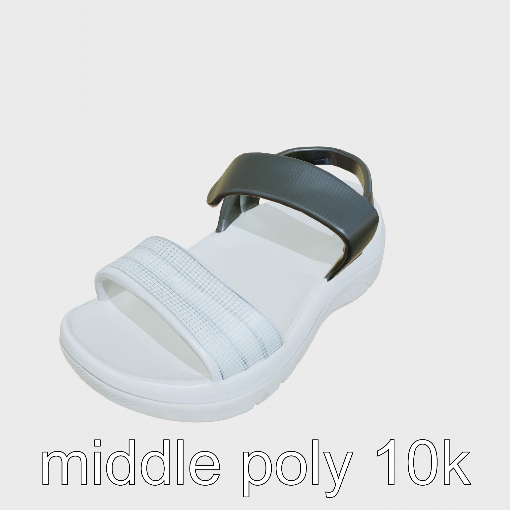 Sport Sandal with Textile Straps and Cushioned Sole 3D Model Low-poly 3D model_12