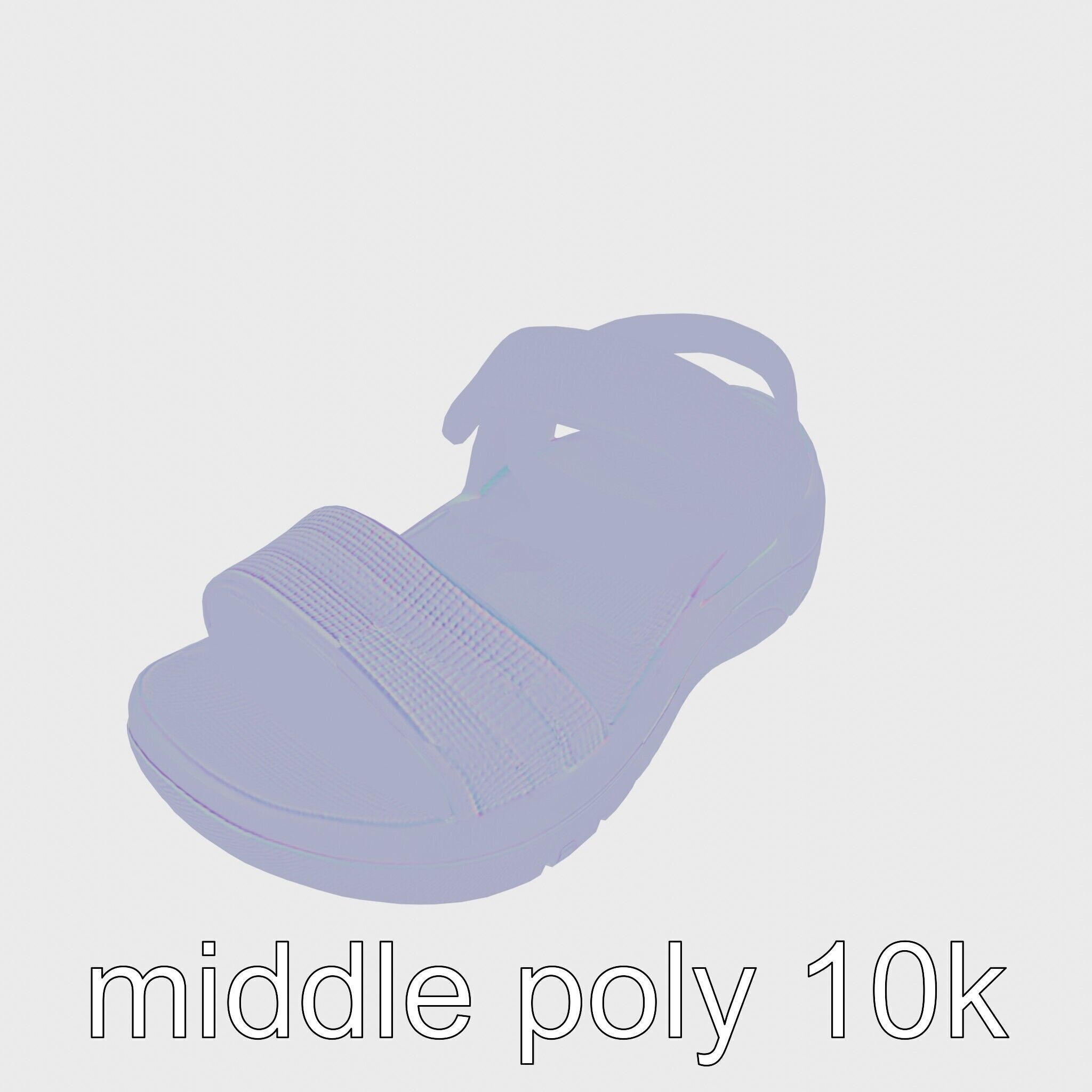 Sport Sandal with Textile Straps and Cushioned Sole 3D Model Low-poly 3D model_17
