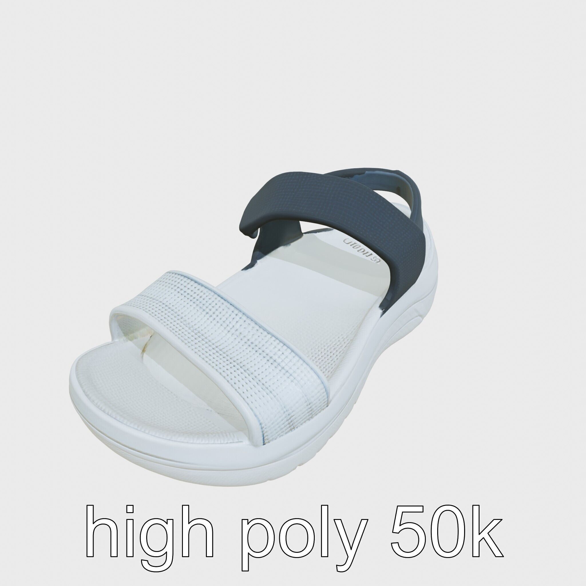 Sport Sandal with Textile Straps and Cushioned Sole 3D Model Low-poly 3D model_11