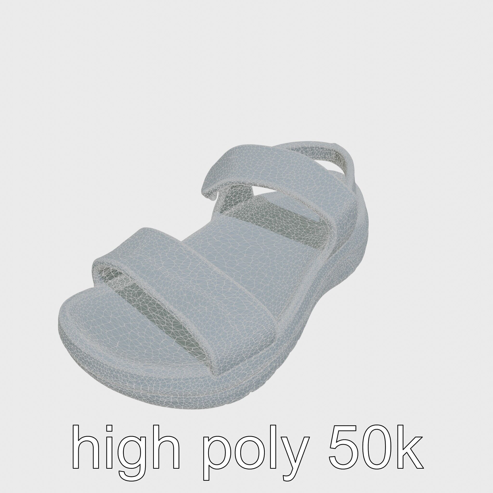 Sport Sandal with Textile Straps and Cushioned Sole 3D Model Low-poly 3D model_18