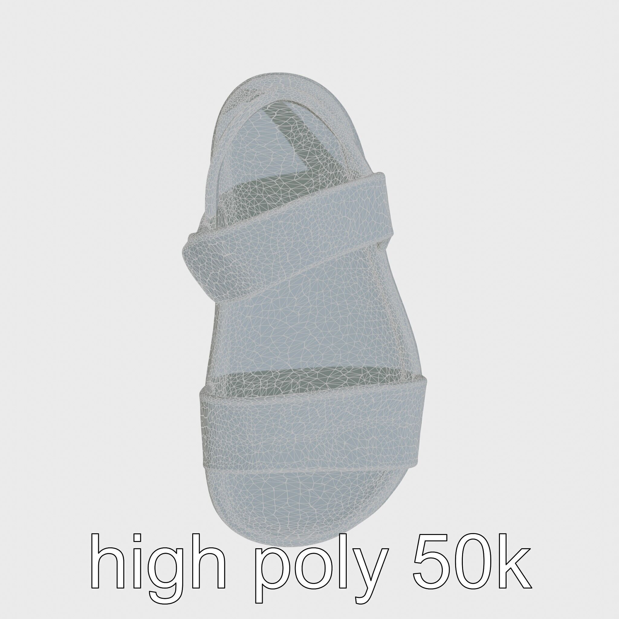 Sport Sandal with Textile Straps and Cushioned Sole 3D Model Low-poly 3D model_26
