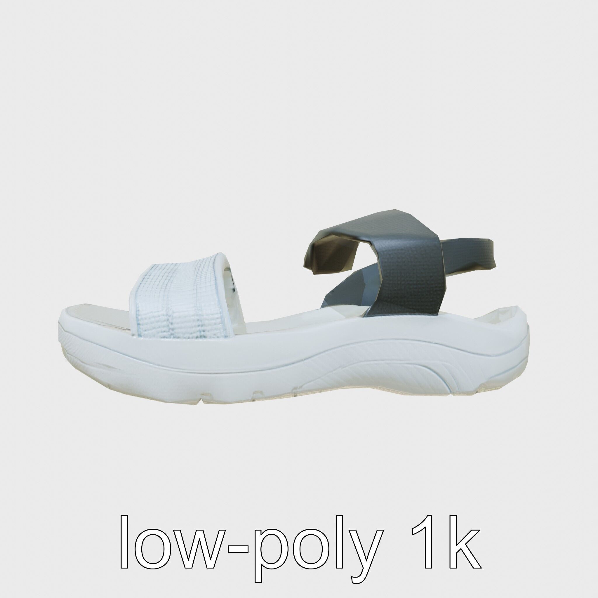 Sport Sandal with Textile Straps and Cushioned Sole 3D Model Low-poly 3D model_25