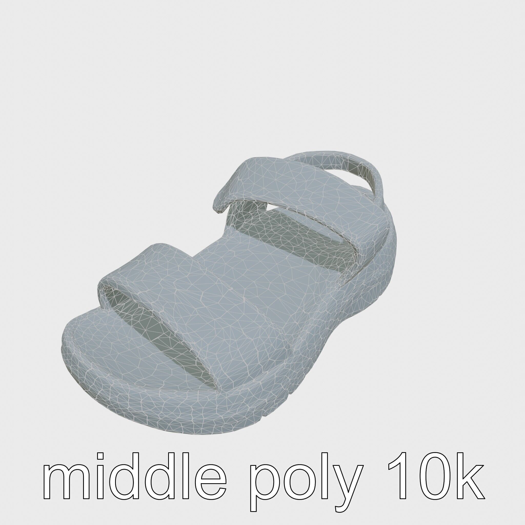 Sport Sandal with Textile Straps and Cushioned Sole 3D Model Low-poly 3D model_21