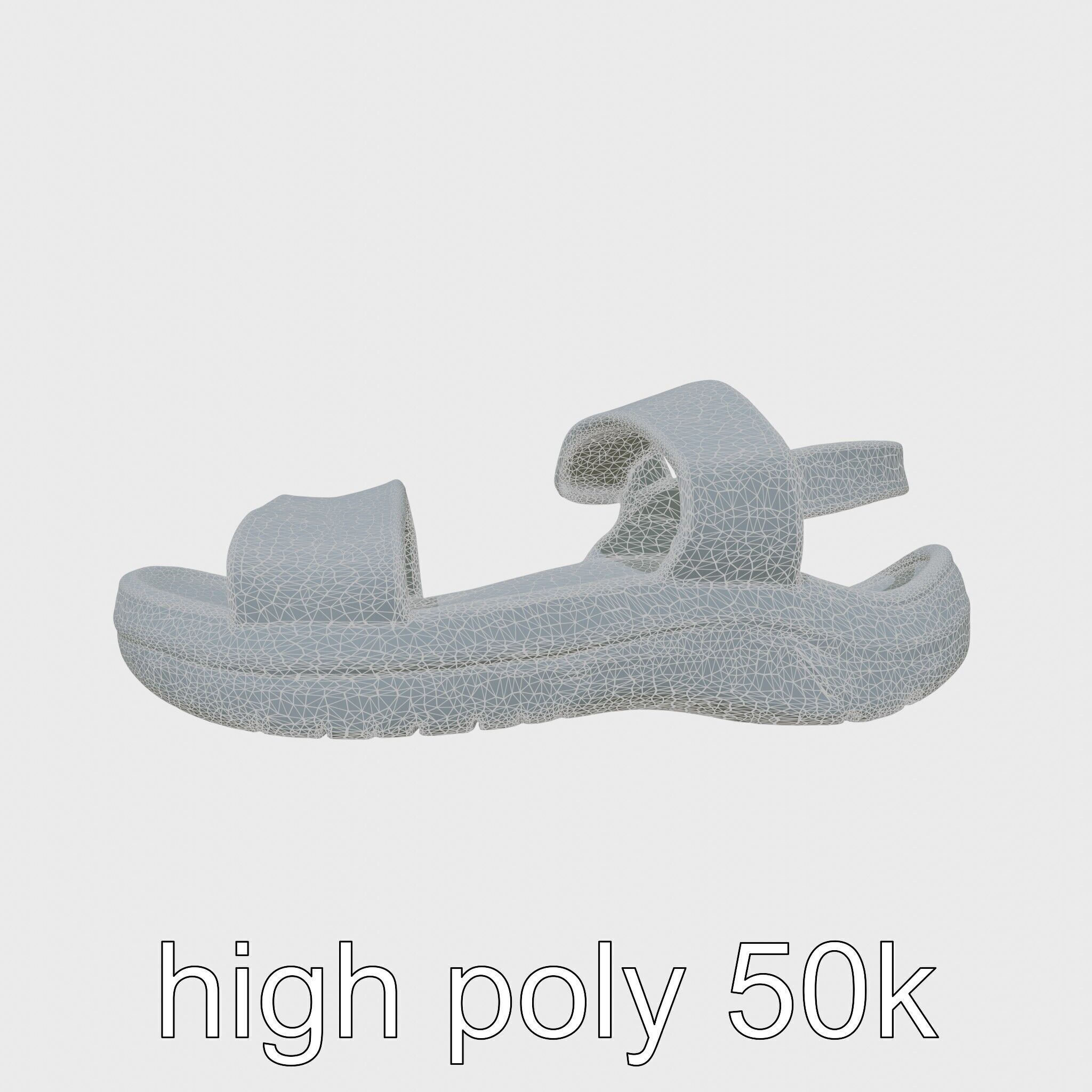Sport Sandal with Textile Straps and Cushioned Sole 3D Model Low-poly 3D model_20