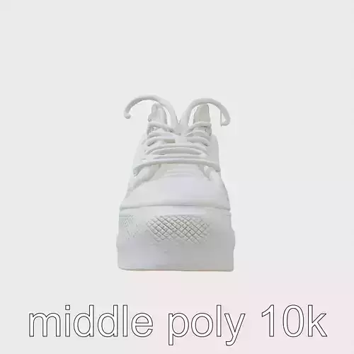 Classic Canvas Sneakers with White Rubber Sole 3D Model