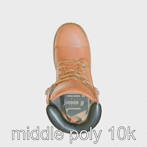 Heavy Duty Leather Work Boots with Protective Toe Low-poly 3D model
