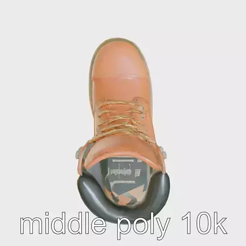Heavy Duty Leather Work Boots with Protective Toe Low-poly 3D model