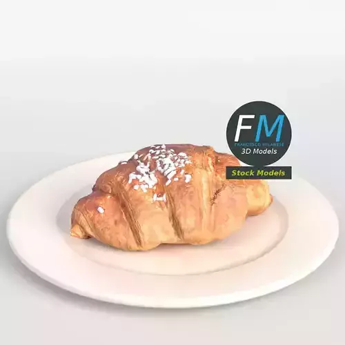 Croissant with nib sugar 3D model