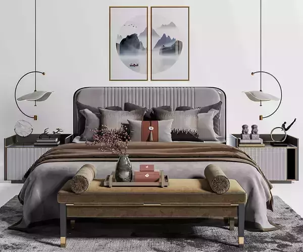 New bed double Chinese