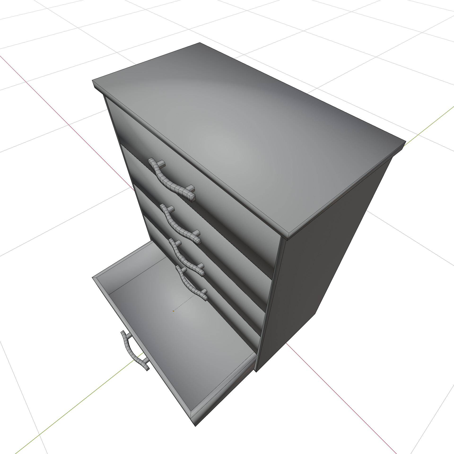 Dresser Low-poly 3D model_8